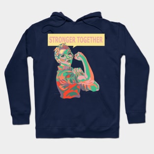 Rosie The Riveter in 40s Colors Hoodie